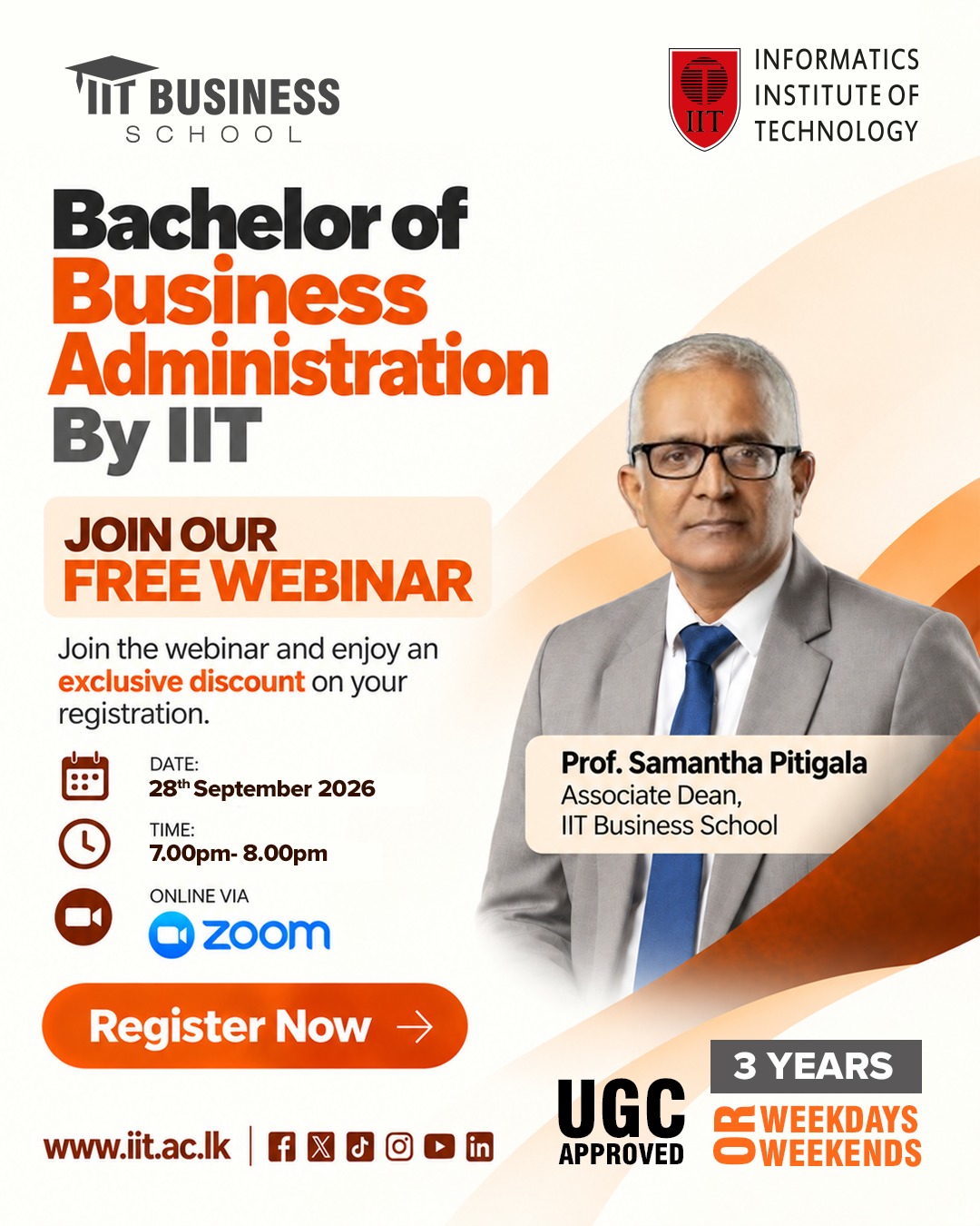 Bachelor of Business Administration by IIT webinar with Prof. Samantha Pitigala